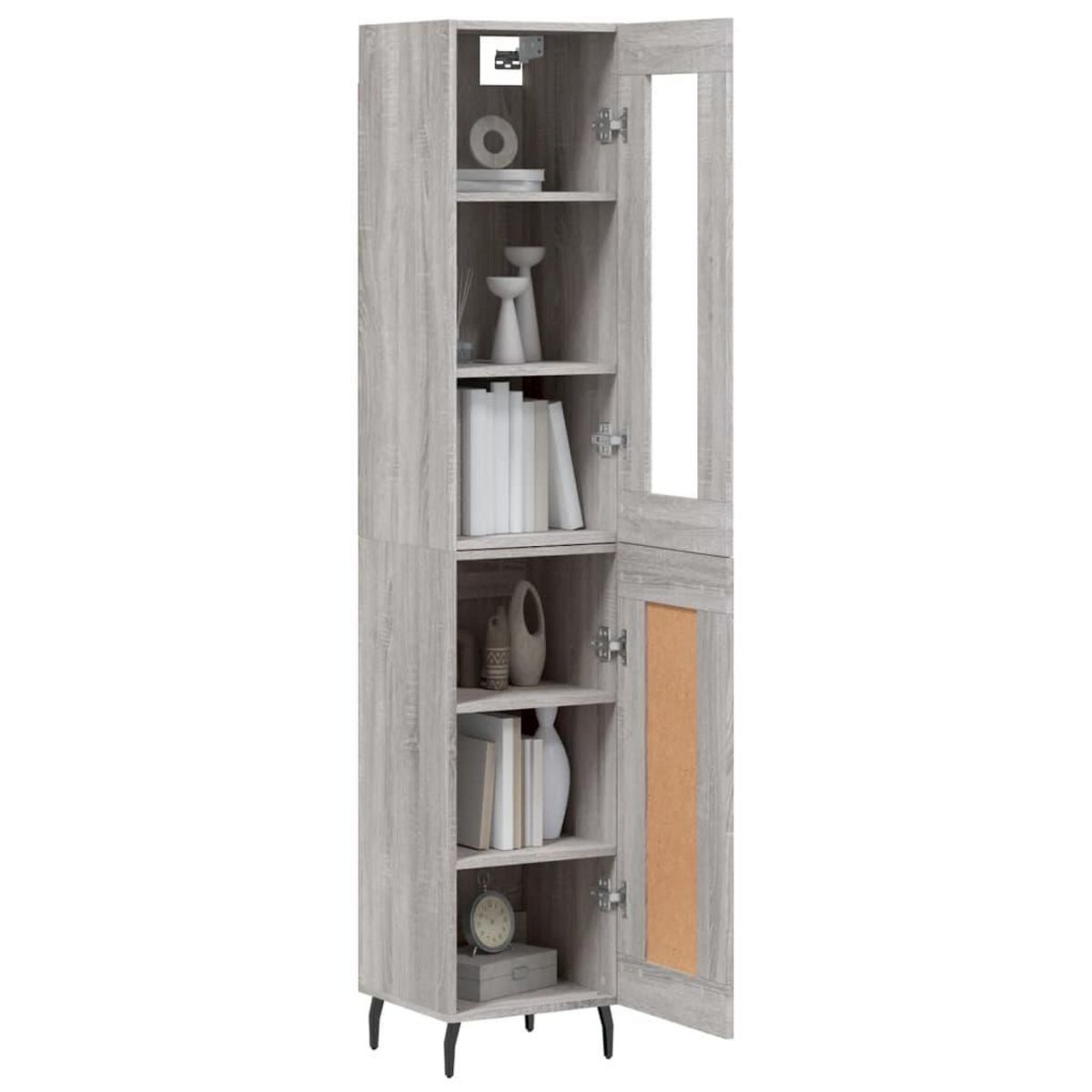 VIDAXL Buffet haut Sonoma gris 34,5x34x180 cm Bois d'ingenierie