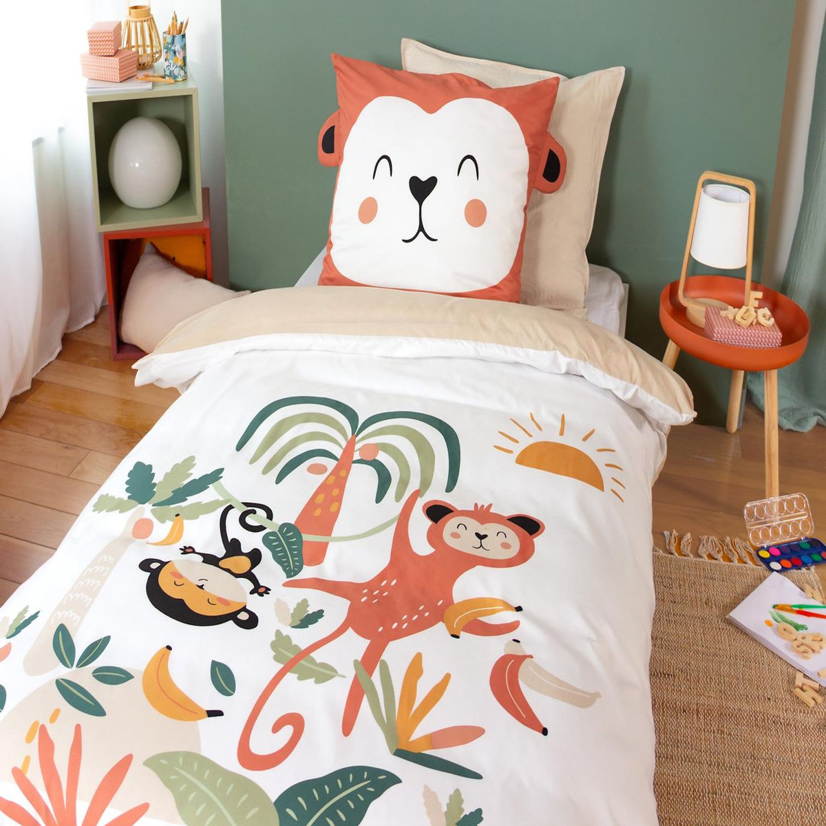 Home collection Parure housse de couette 100% microfibre 140x200 cm, ouisti