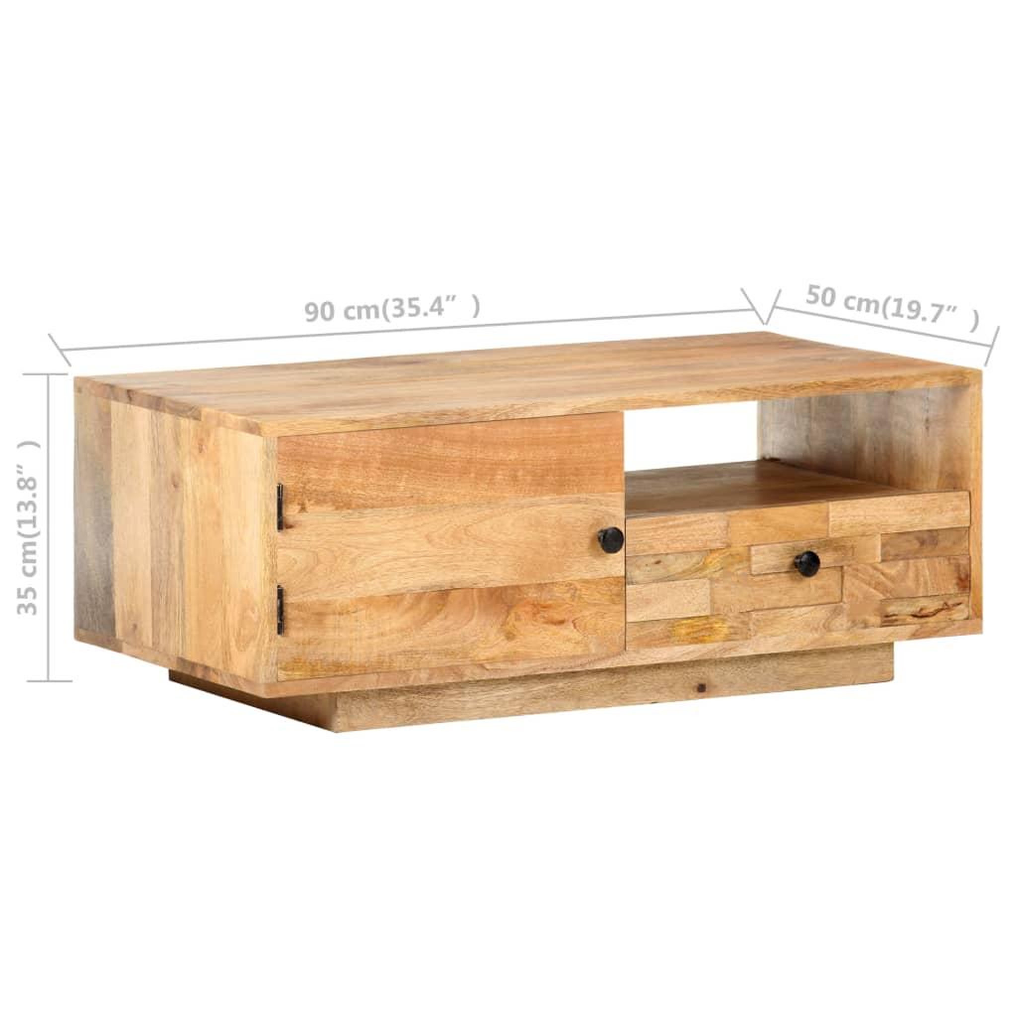 Voir la diapositive 6 : VIDAXL Table basse 90x50x35 cm Bois solide de manguier