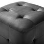 Voir la diapositive 4 : VIDAXL 2 pcs Poufs Noir 30 x 30 x 30 cm Tissu velours