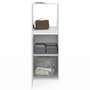 Voir la diapositive 3 : ID MARKET Armoire sous pente 1 porte et 1 niche TOMI 40 x 50 x 70/110 cm blanc