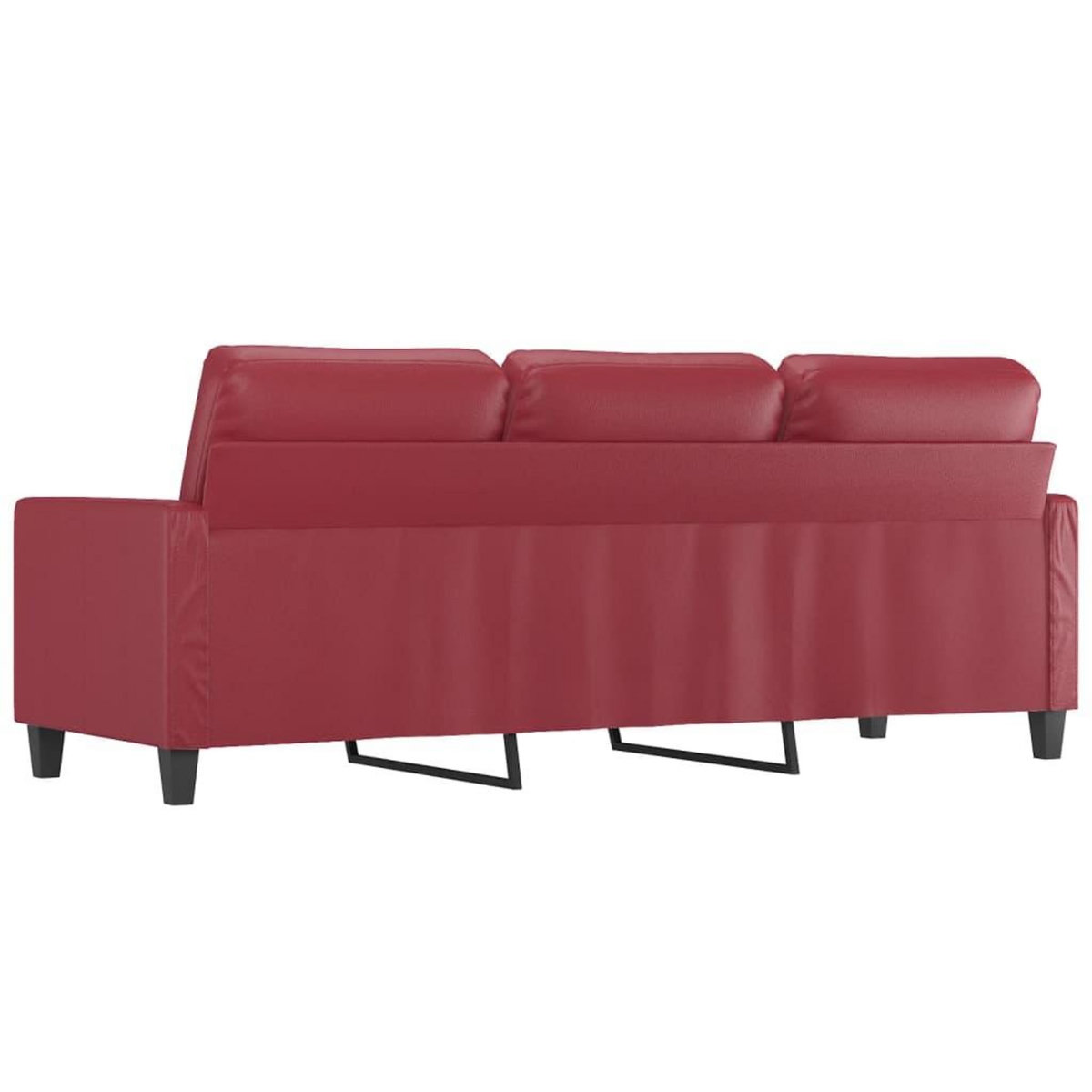 VIDAXL Canape a 3 places Rouge bordeaux 180 cm Similicuir