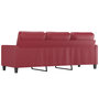Voir la diapositive 5 : VIDAXL Canape a 3 places Rouge bordeaux 180 cm Similicuir