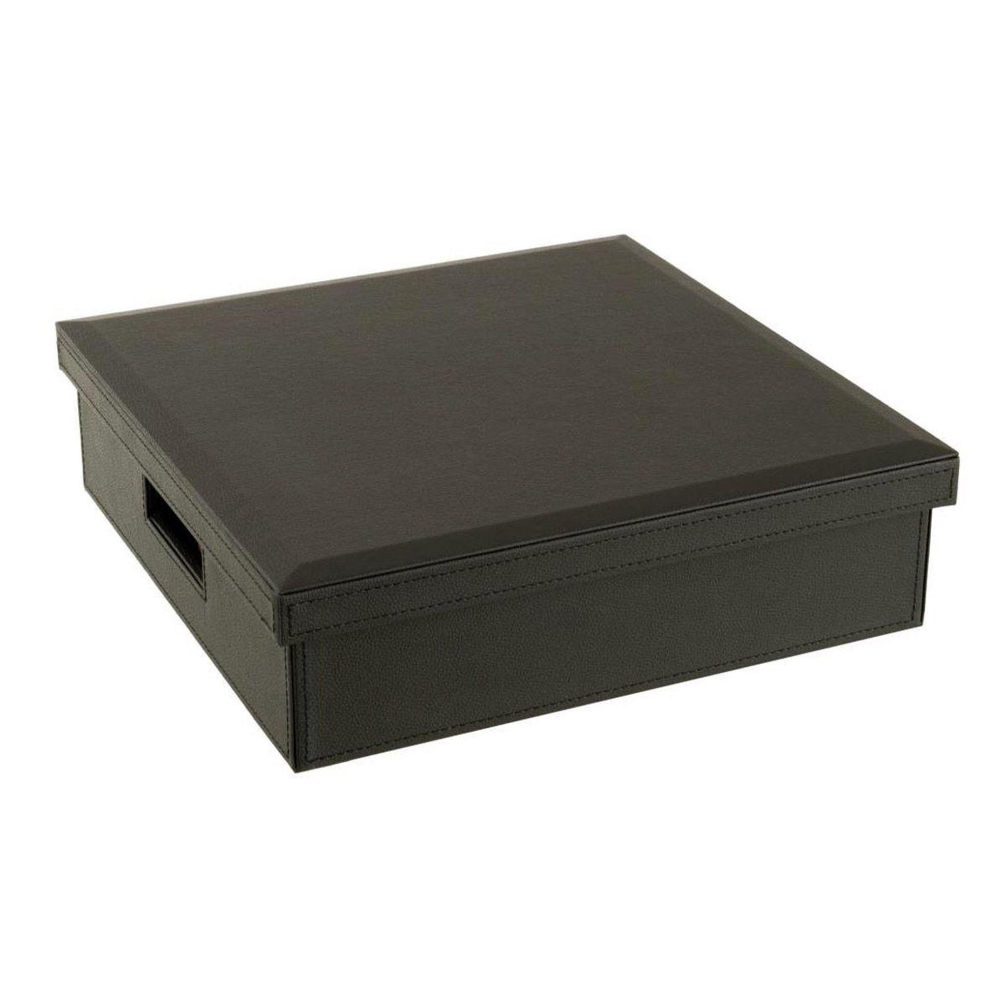 Voir la diapositive 2 : J-LINE Boîte jeux de cartes & échiquier  ezra  35cm noir