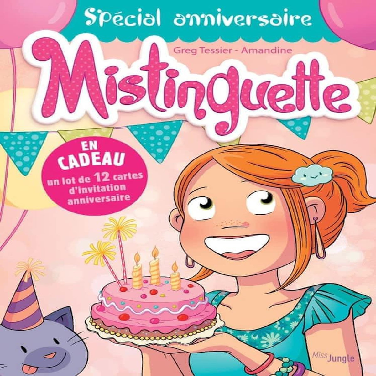 MISTINGUETTE : SPECIAL ANNIVERSAIRE. EN CADEAU UN LOT DE 12 CARTES D'INVITATION ANNIVERSAIRE, Amandine