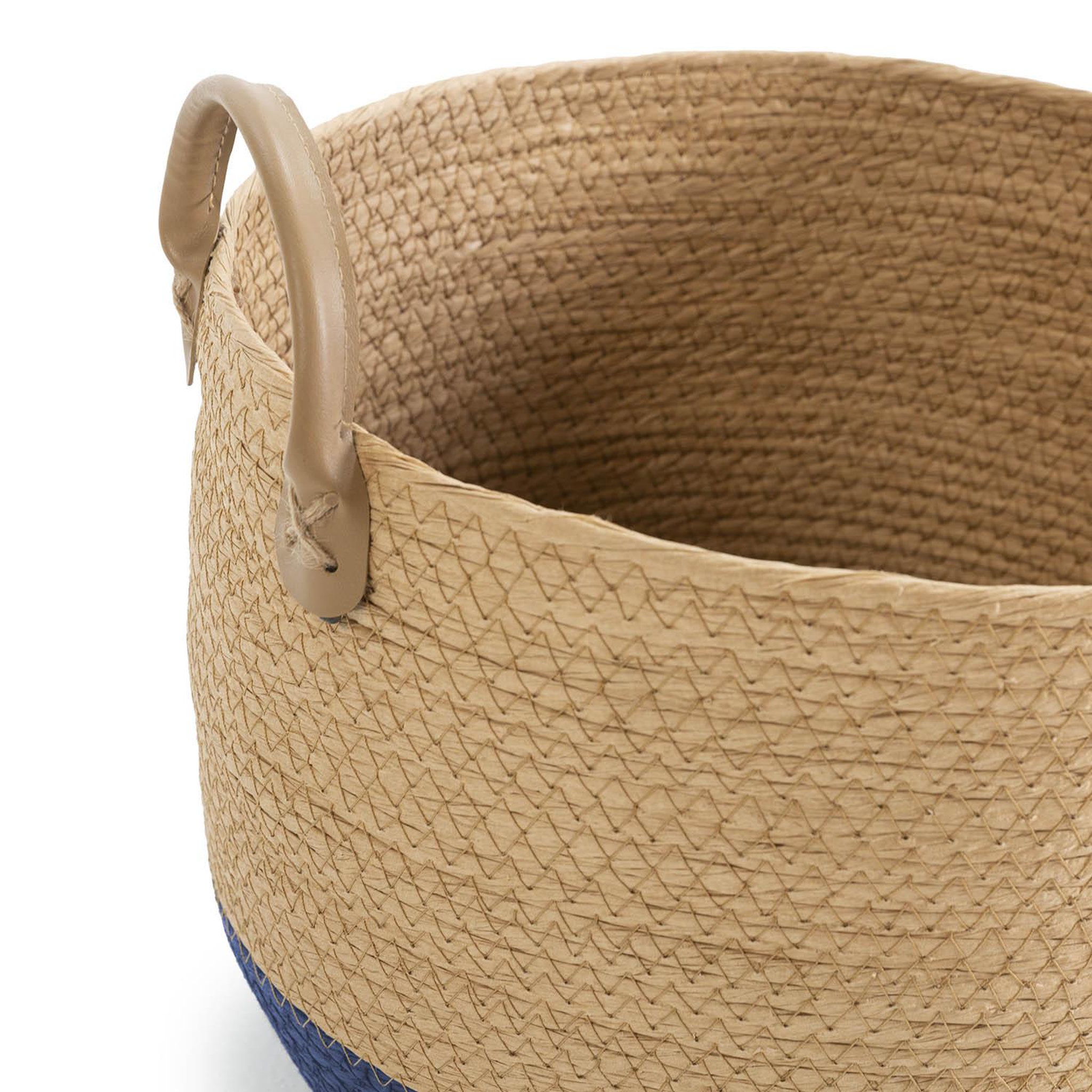 Voir la diapositive 4 : VS VENTA-STOCK Set de 3 paniers Tecla fibre naturelle, bleu/naturel