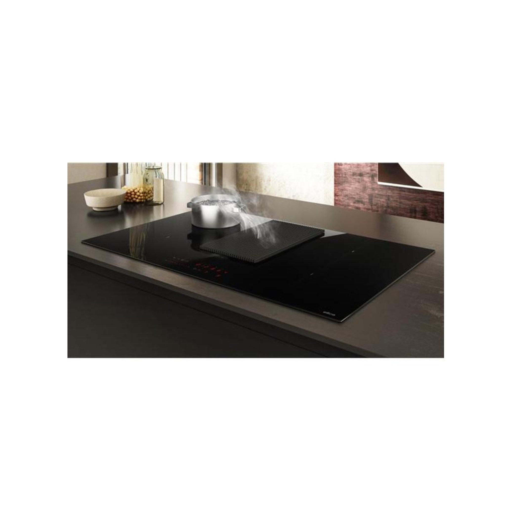Voir la diapositive 4 : ELICA Table de cuisson aspirante induction 83cm 4 feux 7400w noir - prf0210553