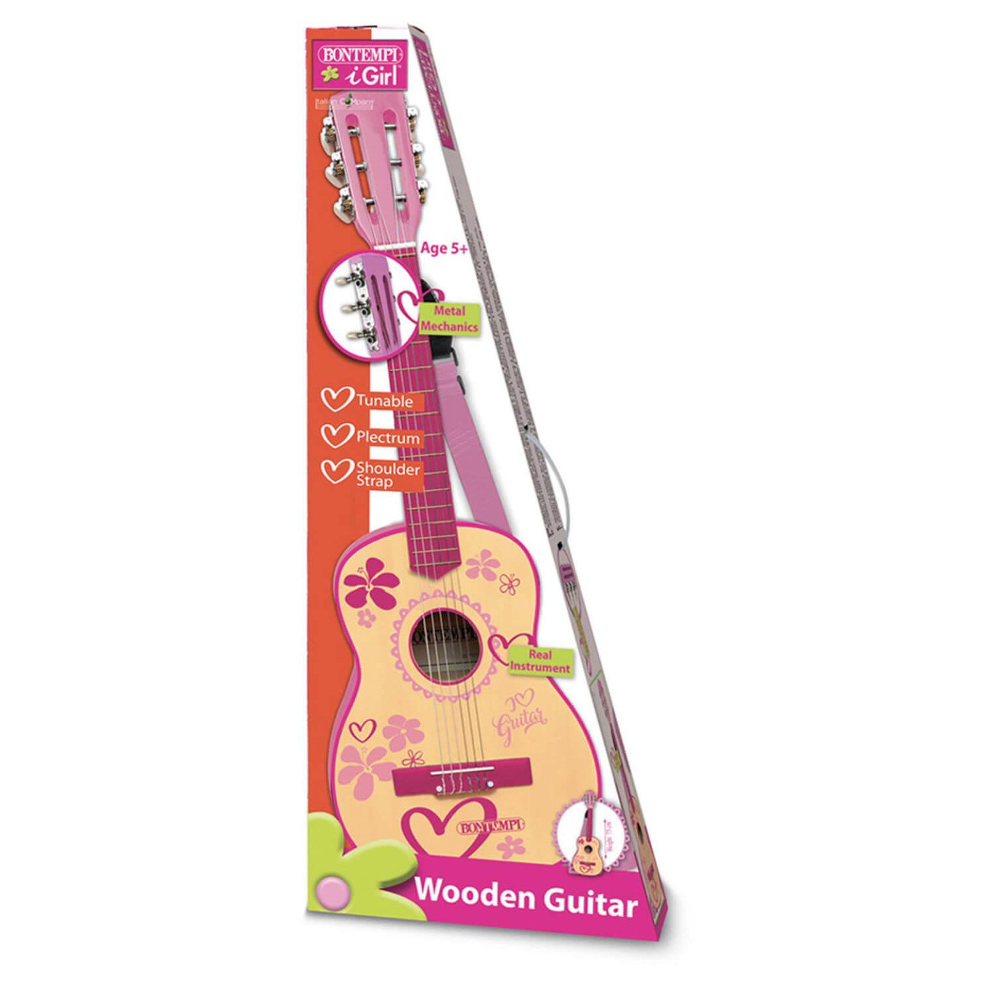 Voir la diapositive 6 : Bontempi Guitare classique en bois 75 cm : iGirl
