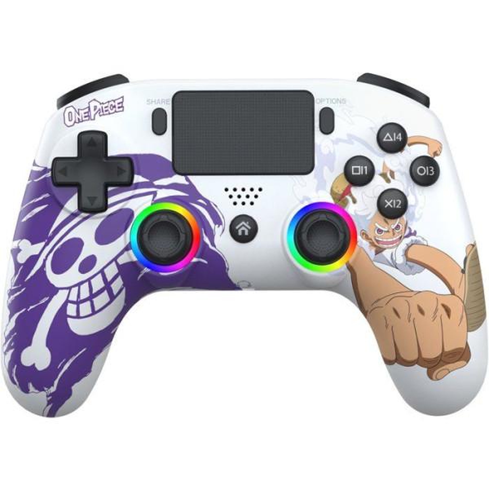 Subsonic Manette sans fil - PS5 / PC - One Piece Luffy Gear 5 - Bluetooth - Blanc - SUBSONIC