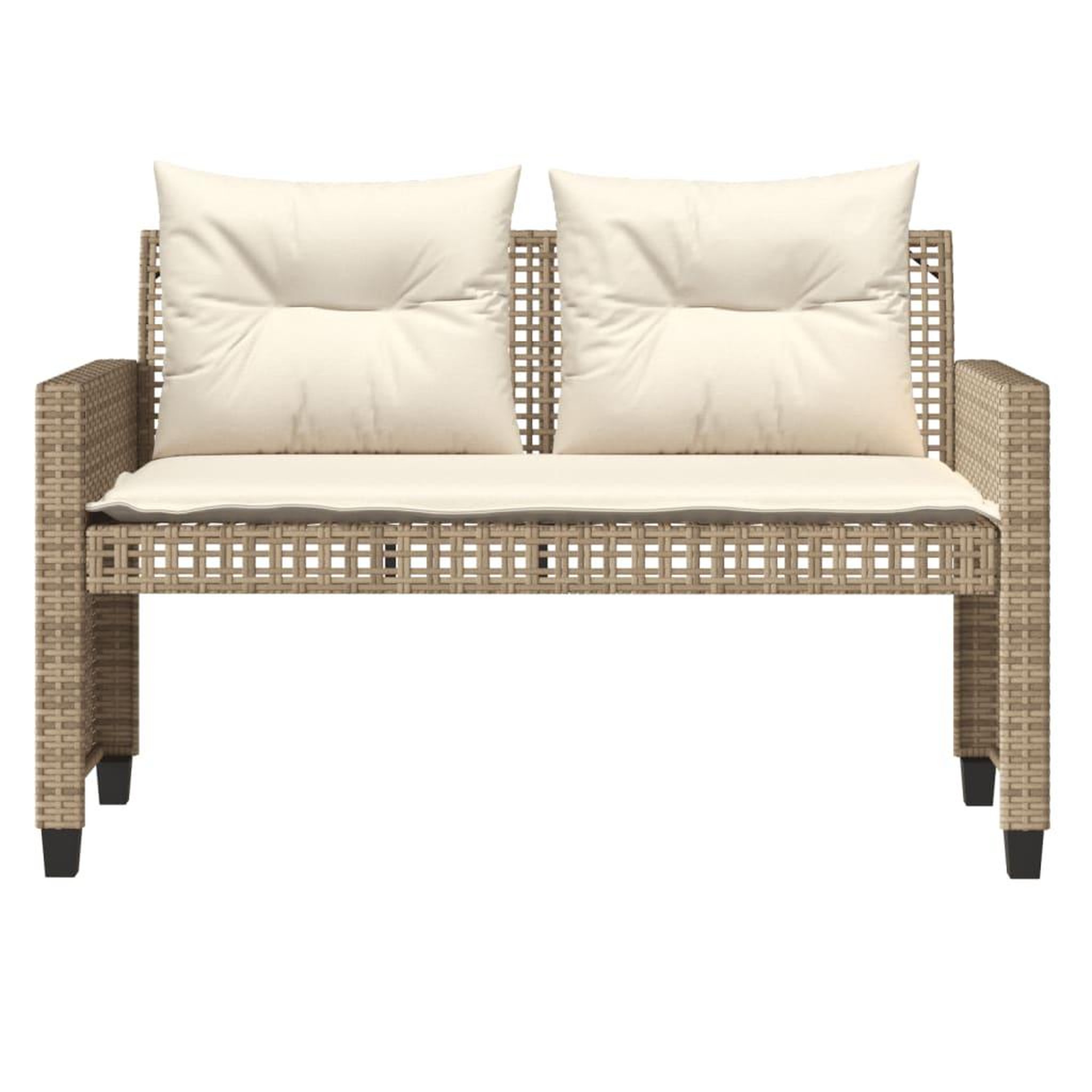 Voir la diapositive 5 : VIDAXL Salon de jardin avec coussins 4 pcs beige resine tressee verre