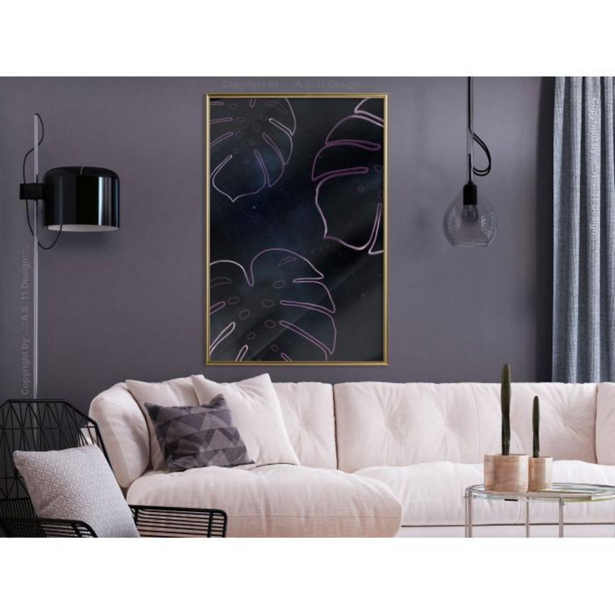 Paris Prix Affiche Murale Encadrée  Monstera Outline