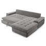 Voir la diapositive 3 : BEST MOBILIER Bianca - canapé d'angle droit 4 places convertible avec coffre en tissu texturé