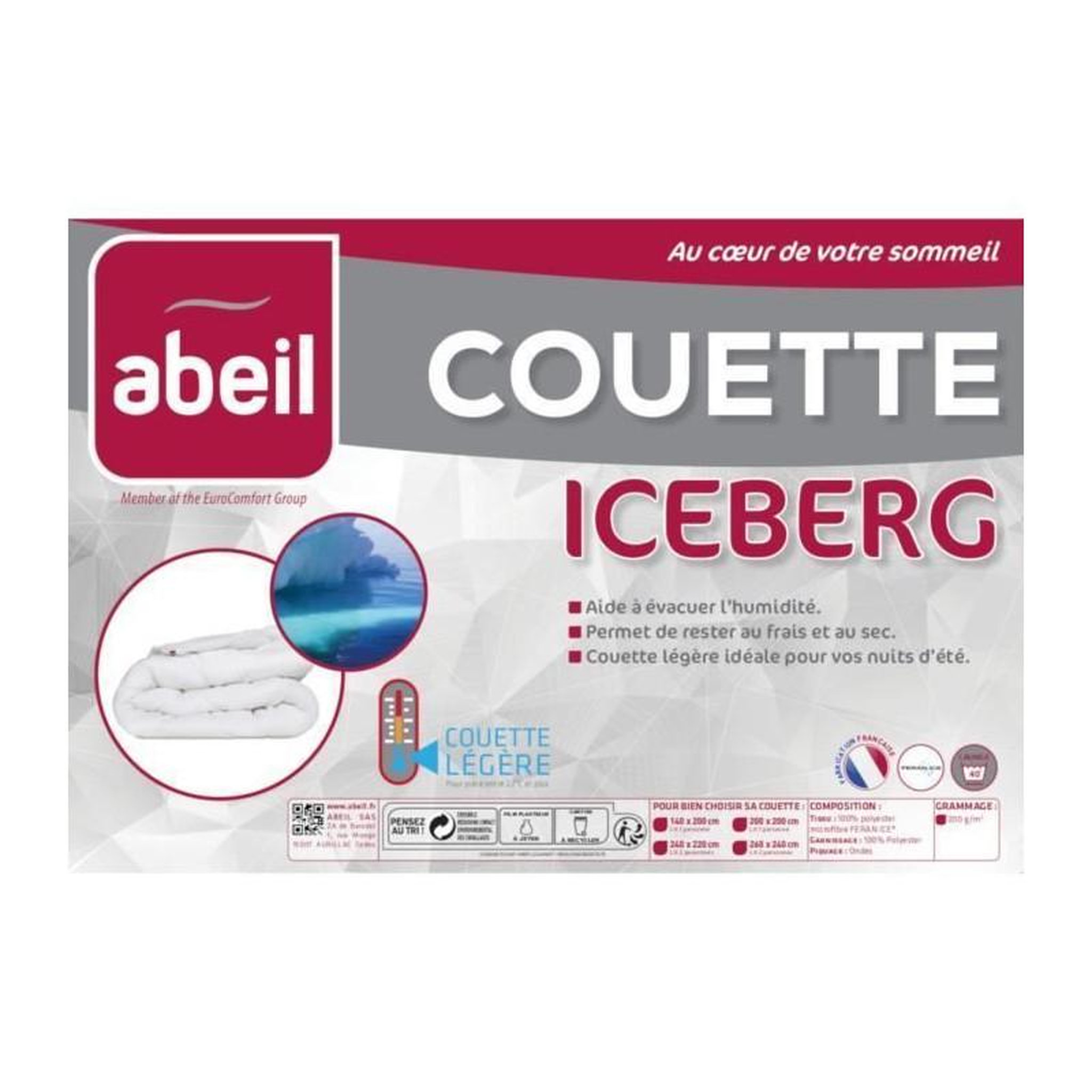Voir la diapositive 3 : ABEIL ABEIL Couette legere ICEBERG 240x260cm