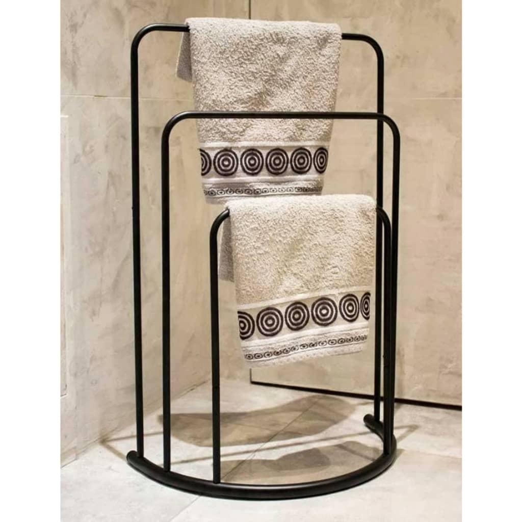 Voir la diapositive 4 : Bathroom Solutions Bathroom Solutions Porte-serviettes debout 49,5x75 cm Metal Noir