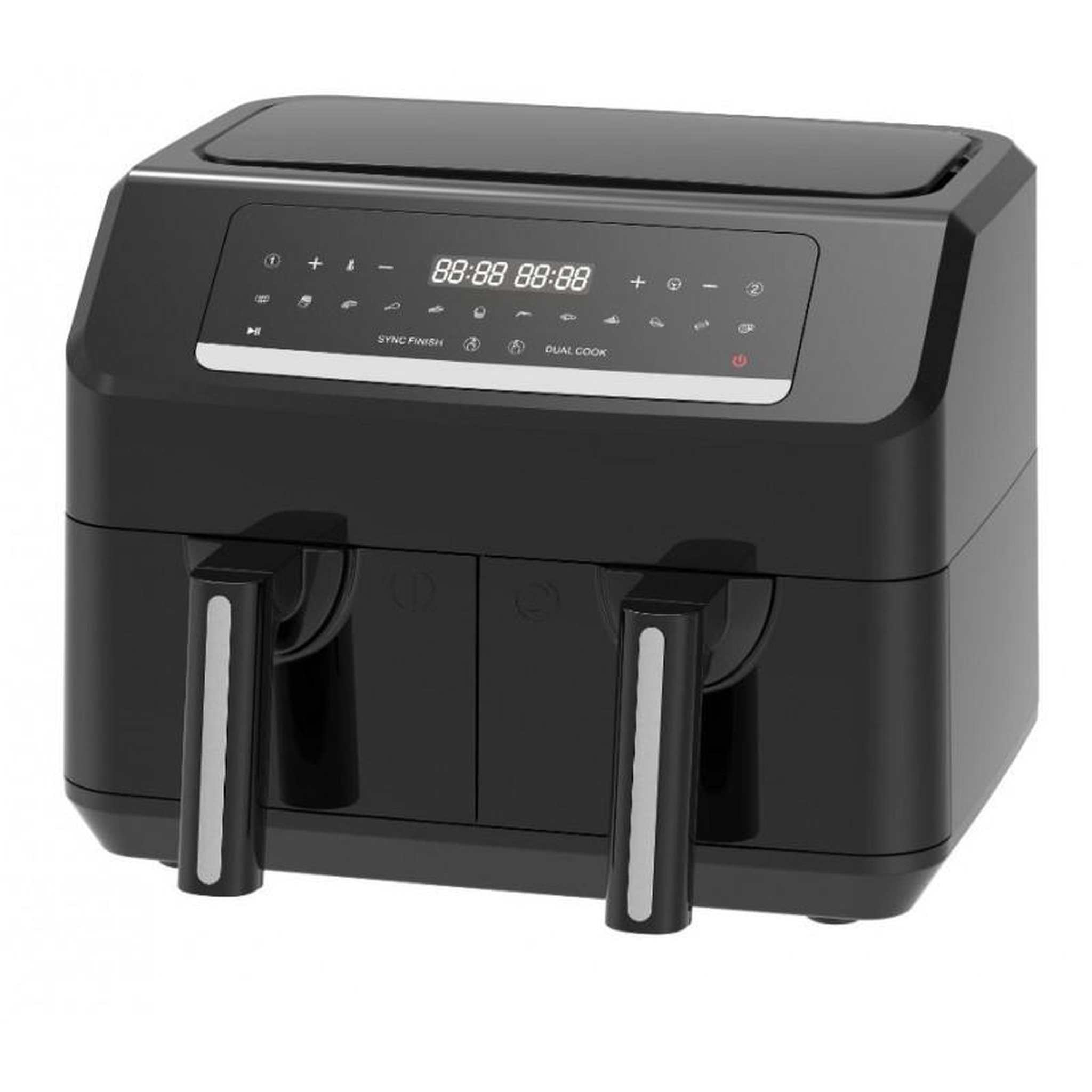 EMERIO Emerio - friteuse sans huile 7,2l - double bac - minuteur - thermostat réglable - réservoir amovible - cool touch - noir