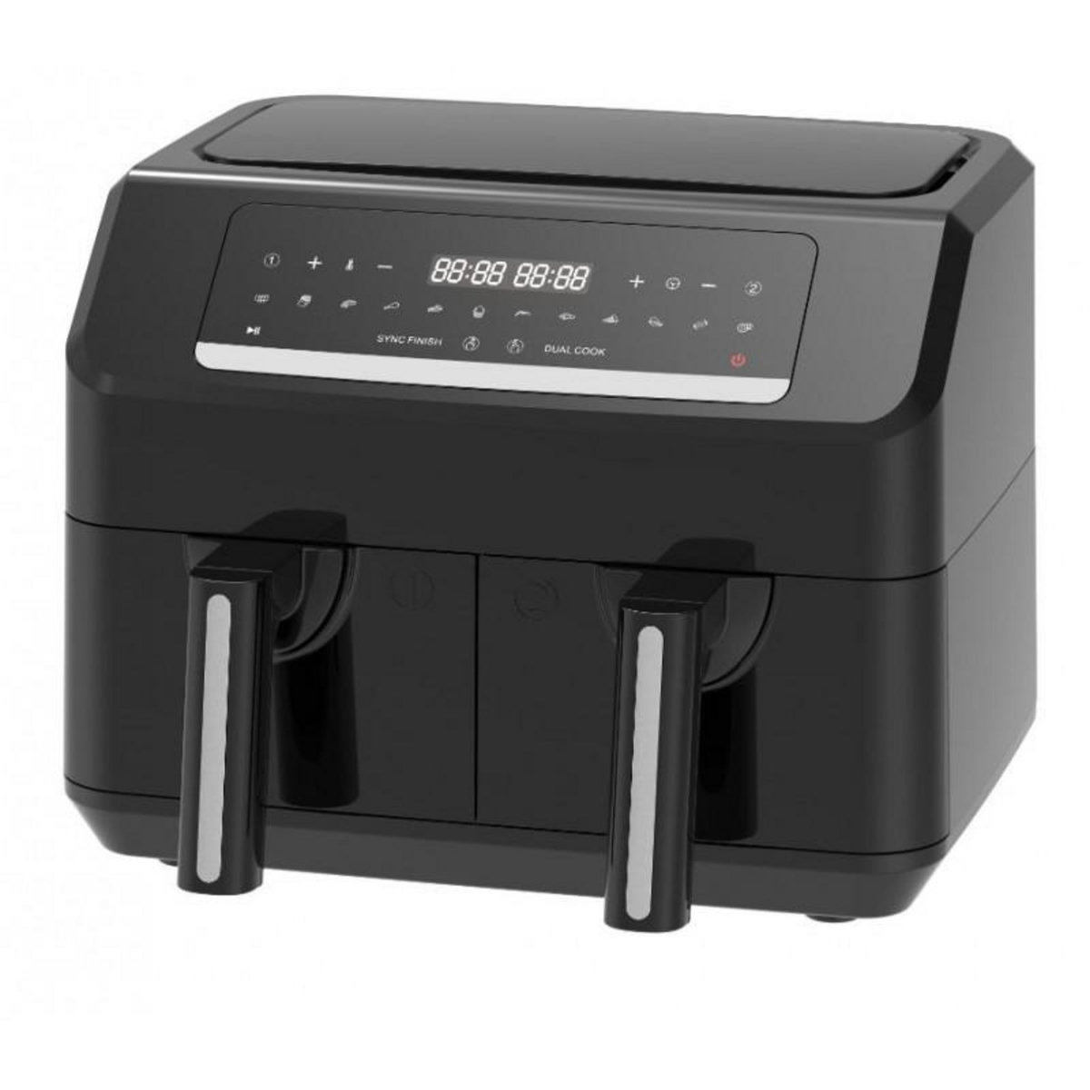 EMERIO Emerio - Friteuse Sans Huile 7,2l - Double Bac - Minuteur - Thermostat Réglable - Réservoir Amovible - Cool Touch - Noir