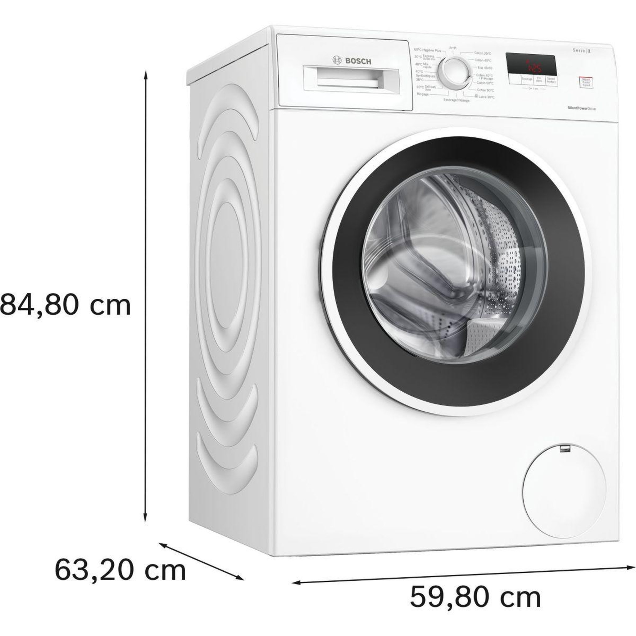 Voir la diapositive 5 : BOSCH Lave linge hublot WGE02203FR - 7 kg - 1200 tr/min - Classe A - Moteur induction - Série 2