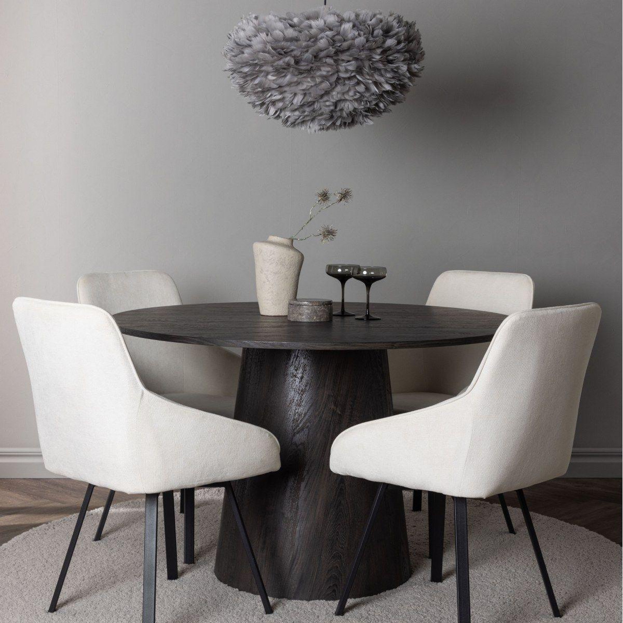 Voir la diapositive 2 : Paris Prix Table à manger ronde  lanzo  120cm moka