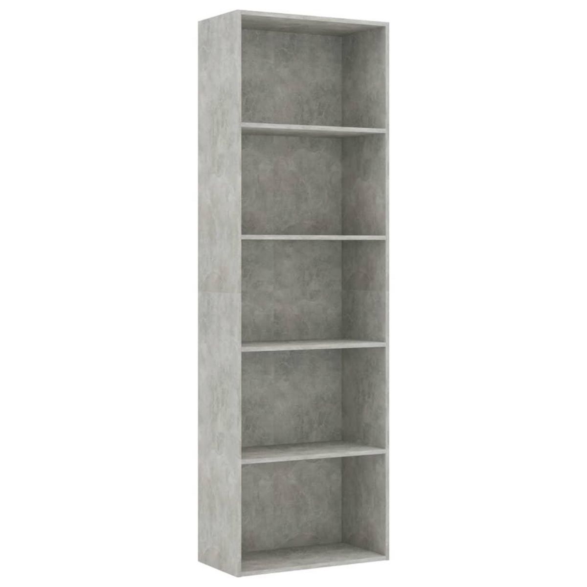 VIDAXL Bibliotheque a 5 niveaux Gris beton 60x30x189cm Bois ingenierie