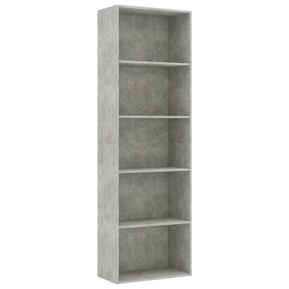 VIDAXL Bibliotheque a 5 niveaux Gris beton 60x30x189cm Bois ingenierie