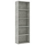 Voir la diapositive 2 : VIDAXL Bibliotheque a 5 niveaux Gris beton 60x30x189cm Bois ingenierie