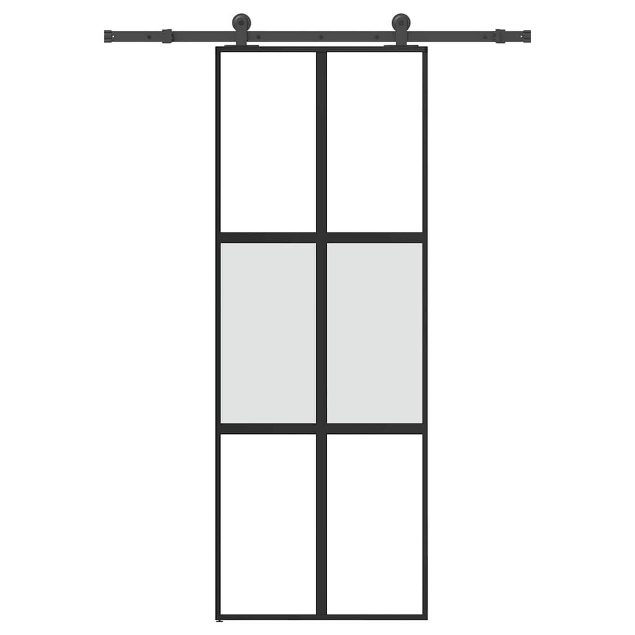 VIDAXL Porte coulissante kit de quincaillerie trempe verre aluminium