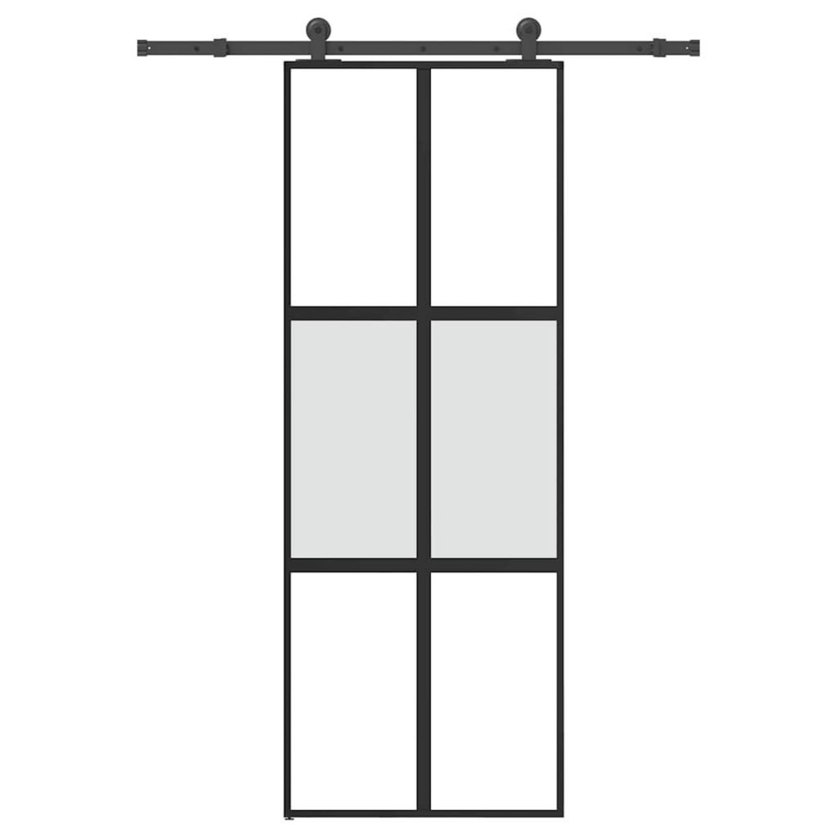 VIDAXL Porte coulissante kit de quincaillerie trempe verre aluminium