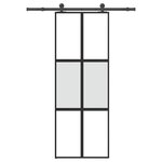 VIDAXL Porte coulissante kit de quincaillerie trempe verre aluminium