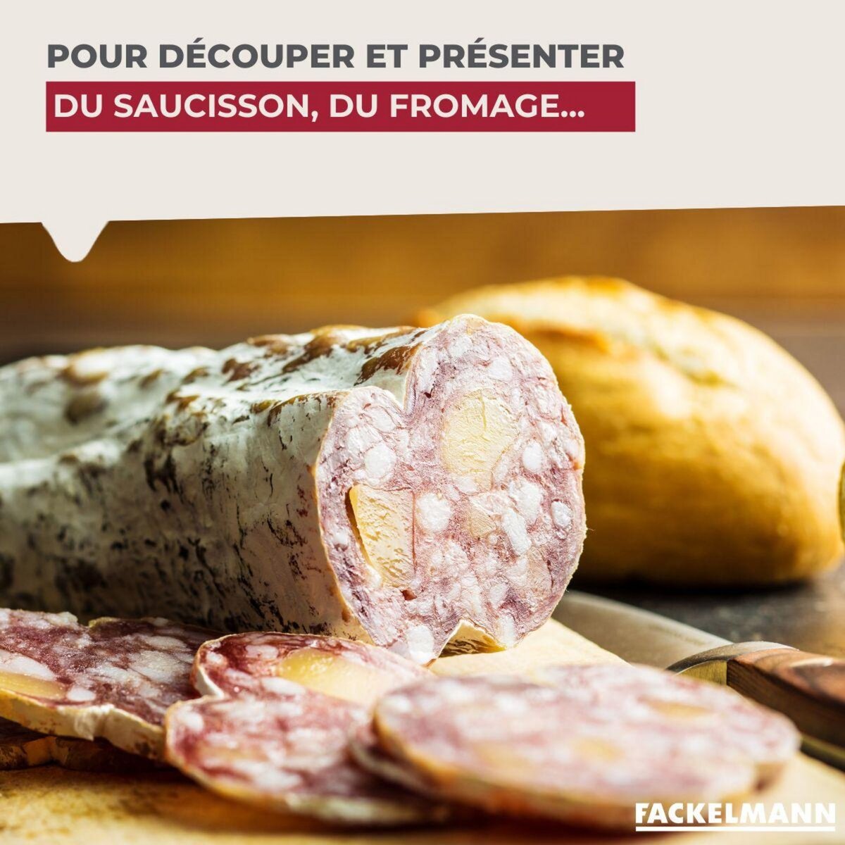 Fackelmann Planche à découper en hévéa Fackelmann Boissellerie