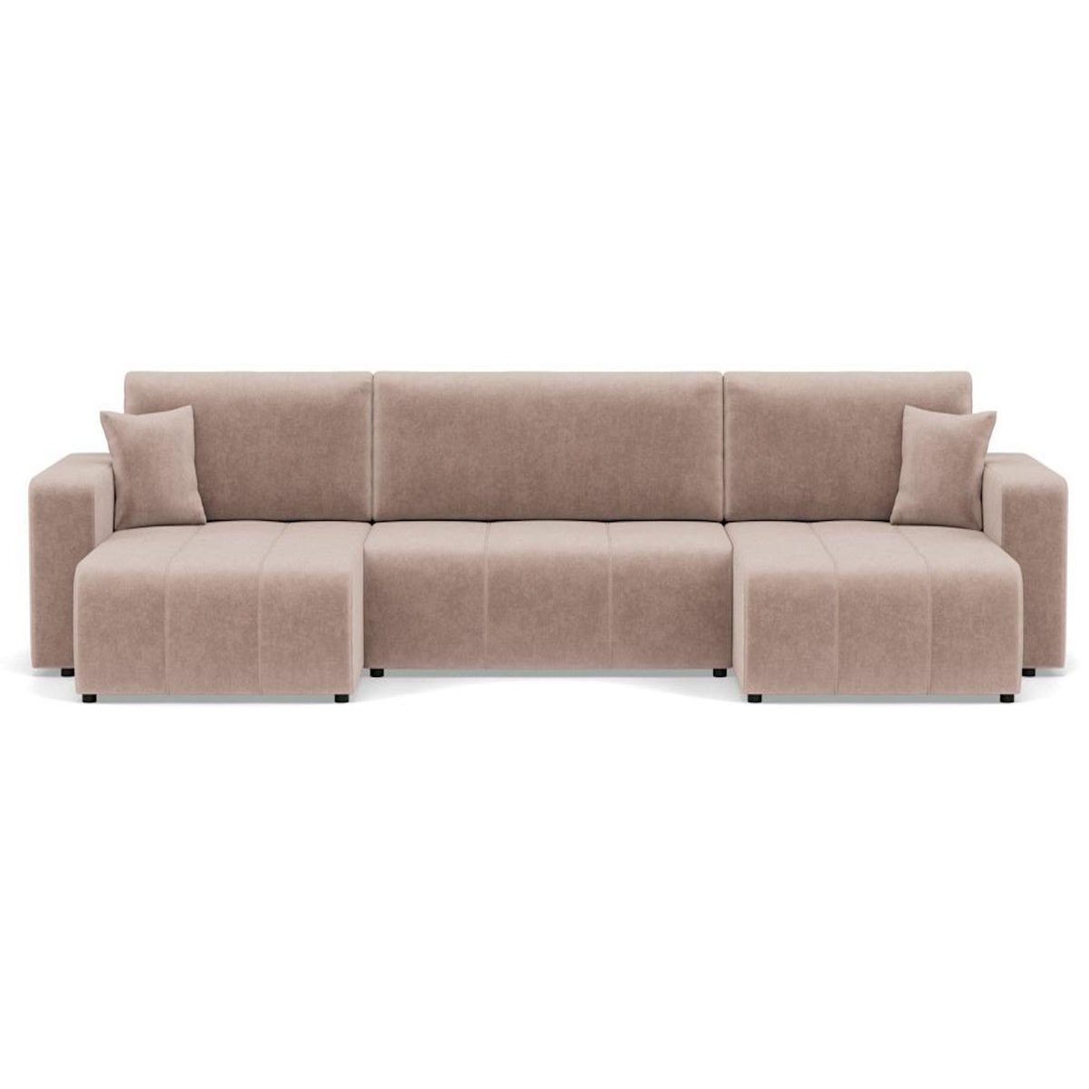 BEST MOBILIER Nicole - canapé panoramique en u 7 places convertible avec coffre en tissu