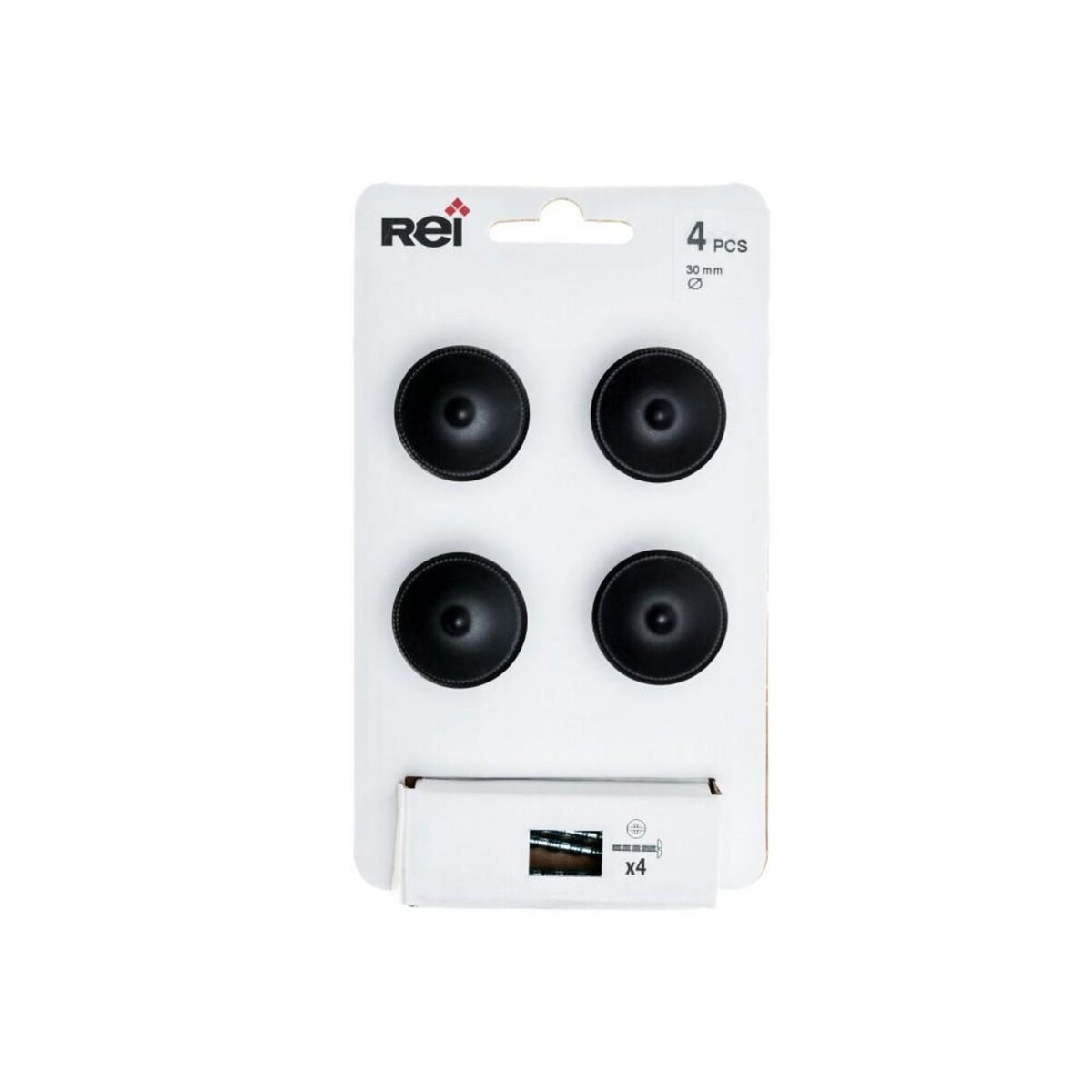 CENTRALE BRICO Lot de 4 boutons de meuble Rond zamak peint H.22 x l.30 x P.30 mm