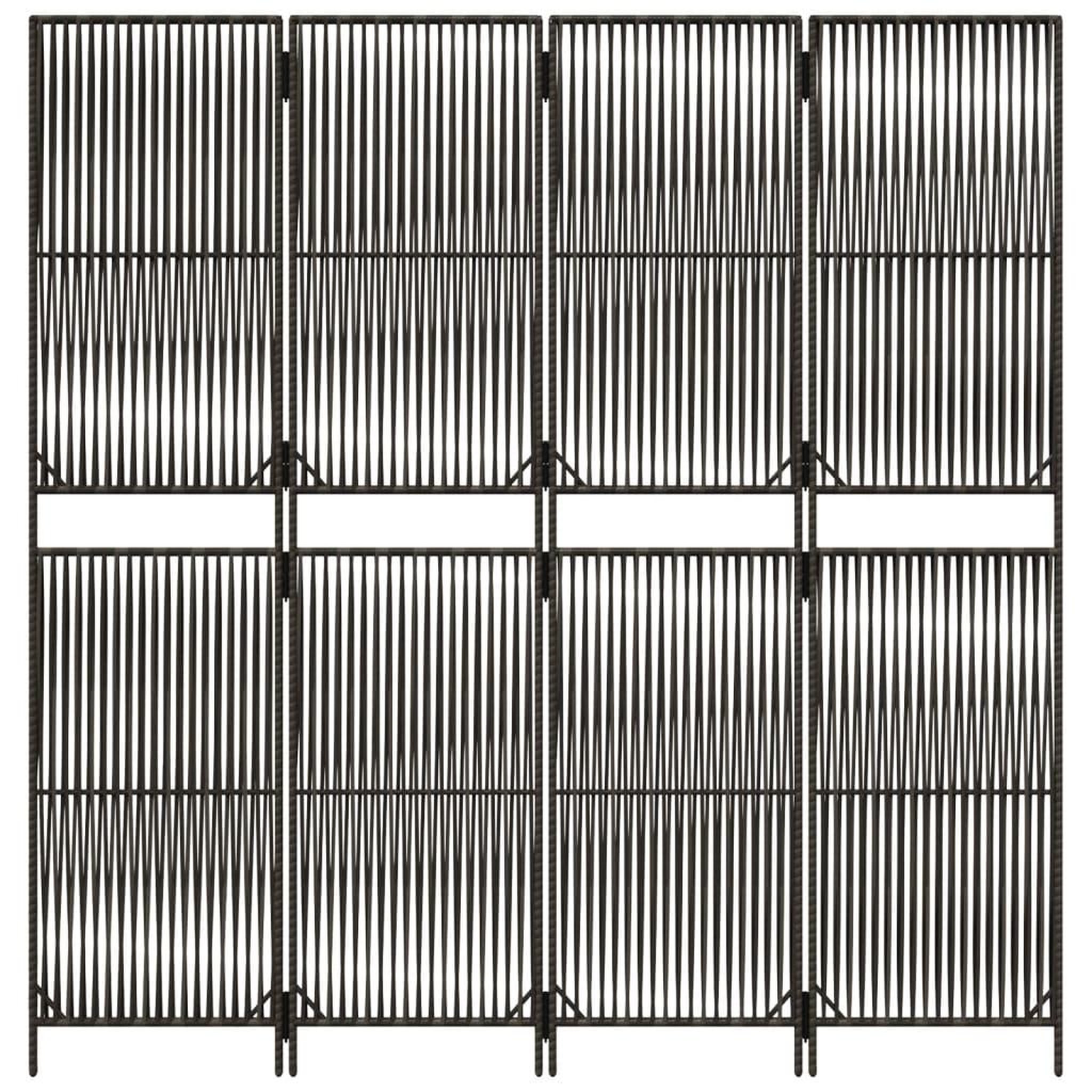 Voir la diapositive 5 : VIDAXL Cloison de separation 4 panneaux gris resine tressee