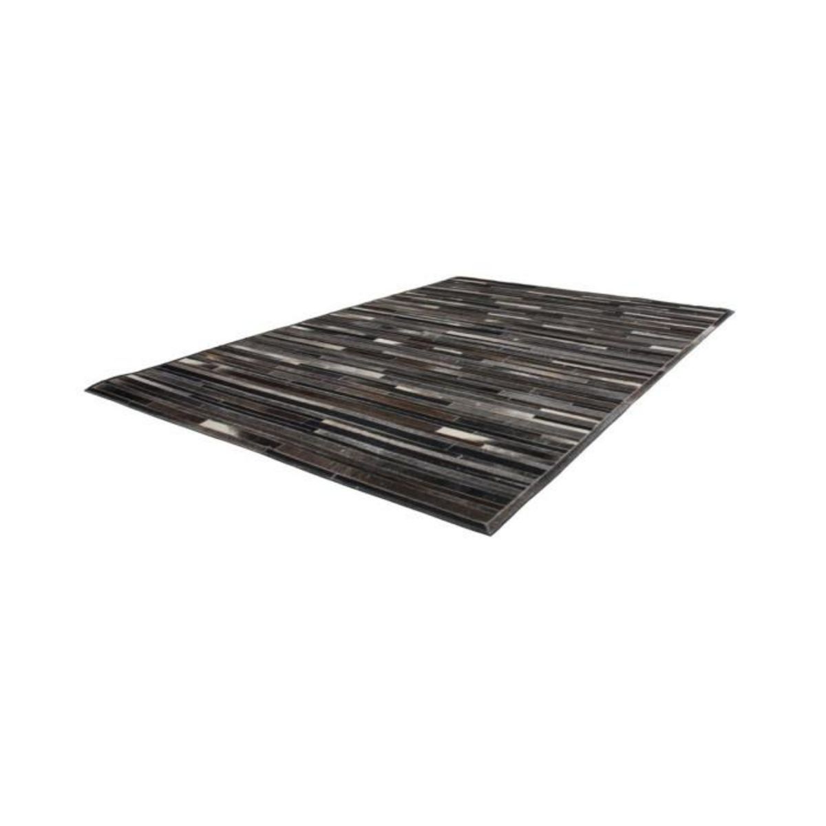 Paris Prix Tapis Tissé en Cuir Fait Main  Lavish  Gris & Marron