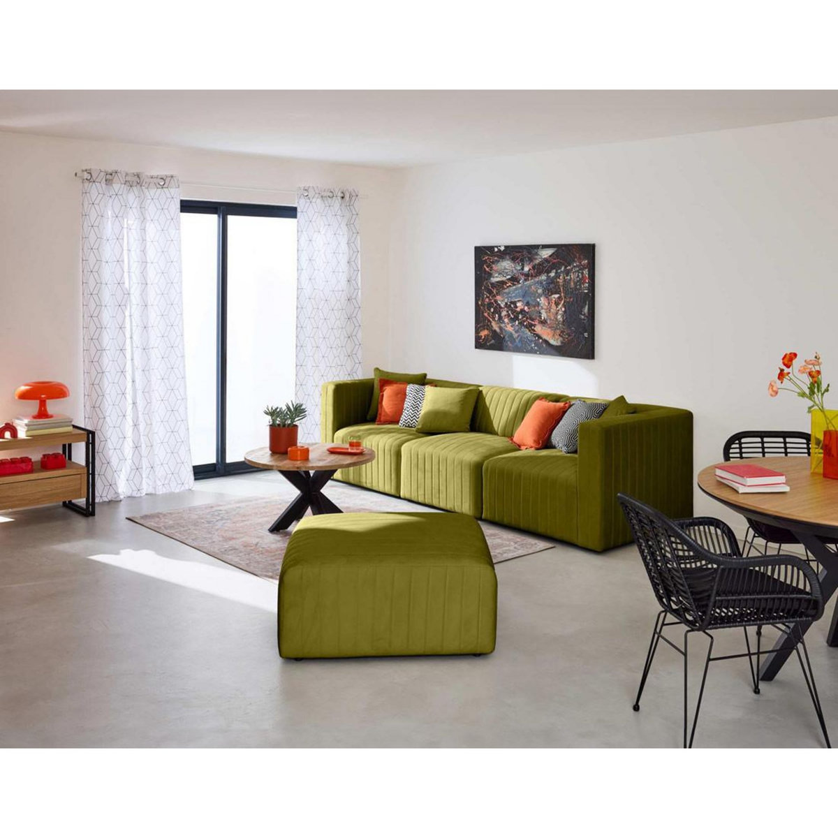 LISA DESIGN Nova - pouf modulable - en velours