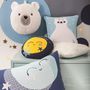 Voir la diapositive 3 : FUTURE HOME Coussin enfant imprimé en coton 40x40cm OURS