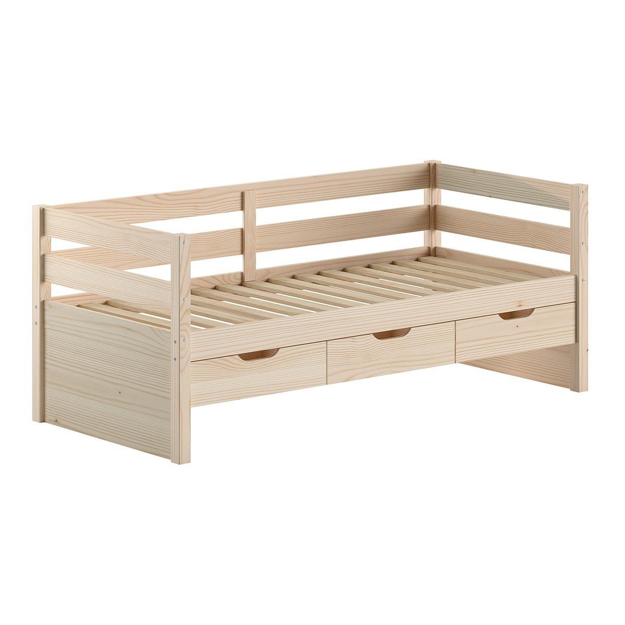 Paris Prix Pack - lit capitaine & 3 tiroirs  margrit  90x200cm naturel