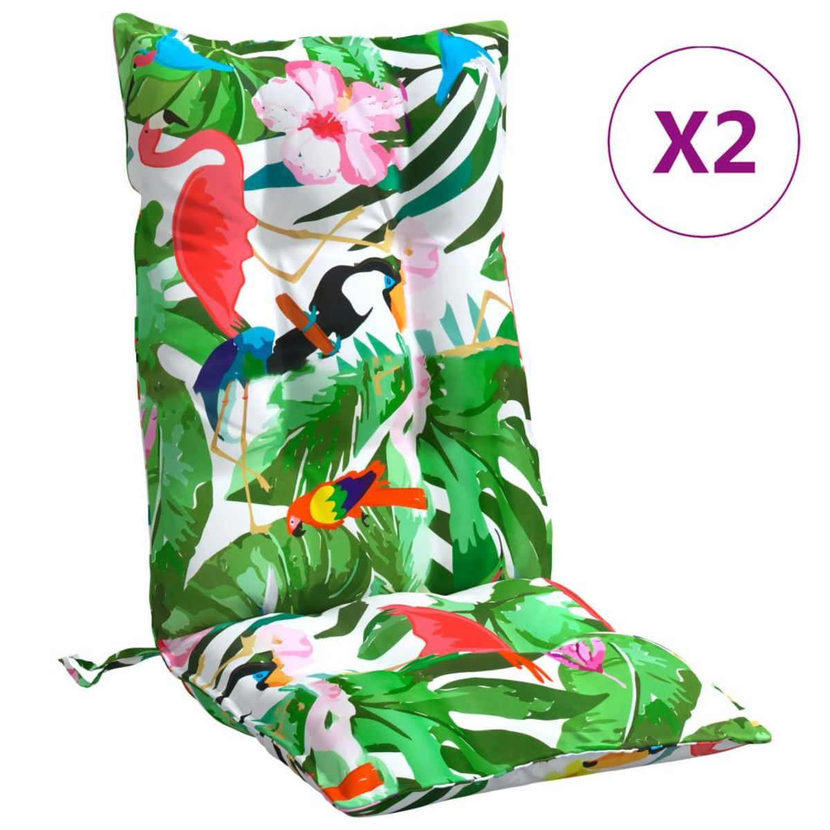 VIDAXL Coussins de chaise a dossier haut lot de 2 multicolore