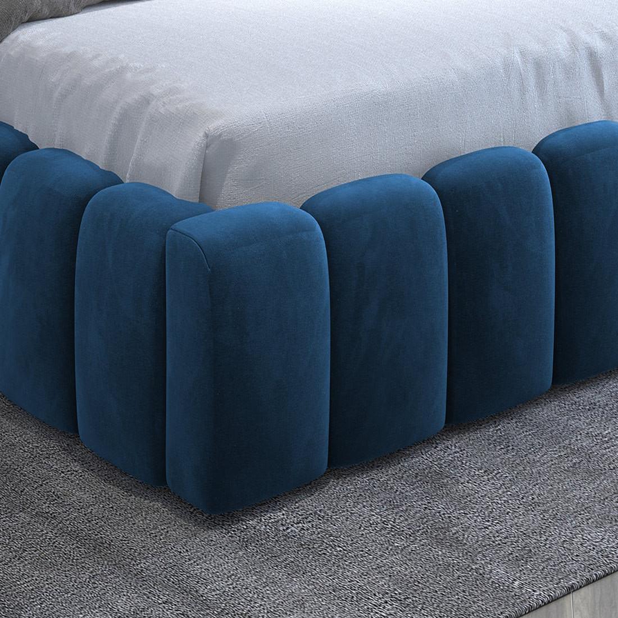 Voir la diapositive 4 : BEST MOBILIER Cleo - lit coffre avec led - 180x200 cm - sommier inclus - en velours