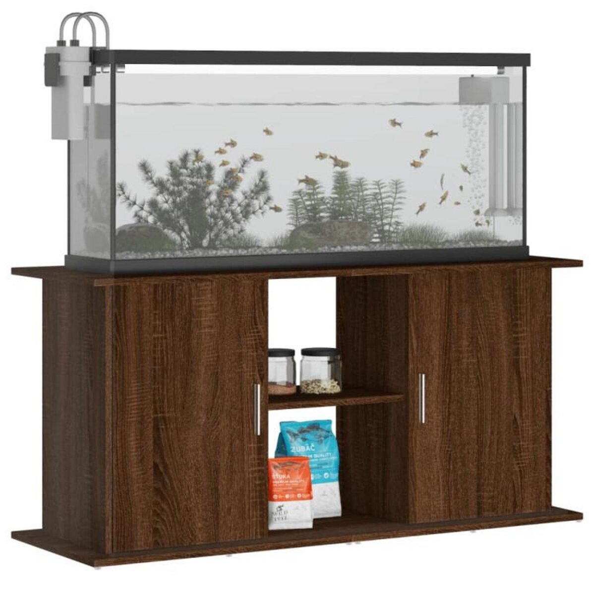 VIDAXL Support d aquarium chêne marron 121x41x58 cm bois d ingénierie