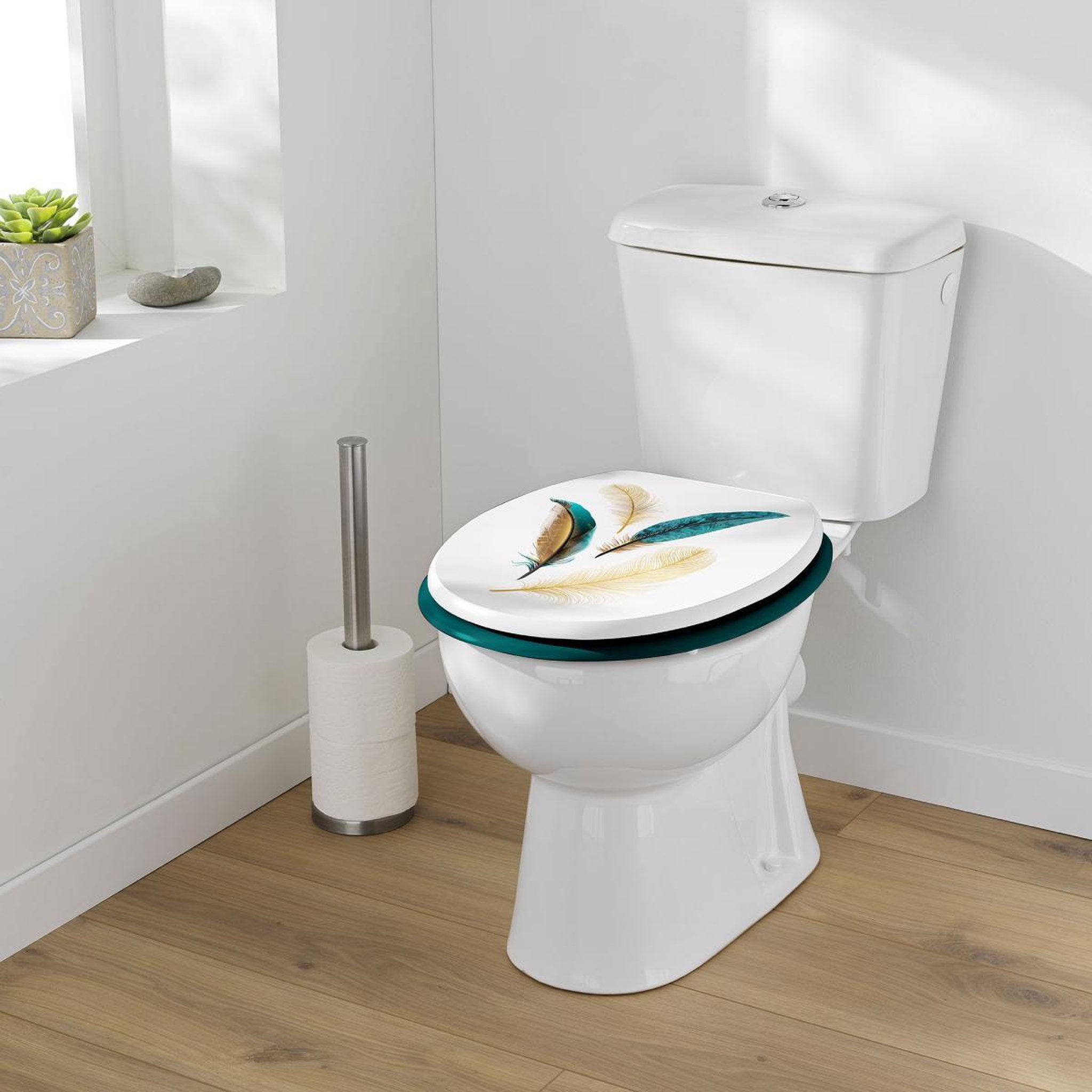 Voir la diapositive 6 : Douceur d'Intérieur Abattant wc déco  plumiss  46cm multicolore