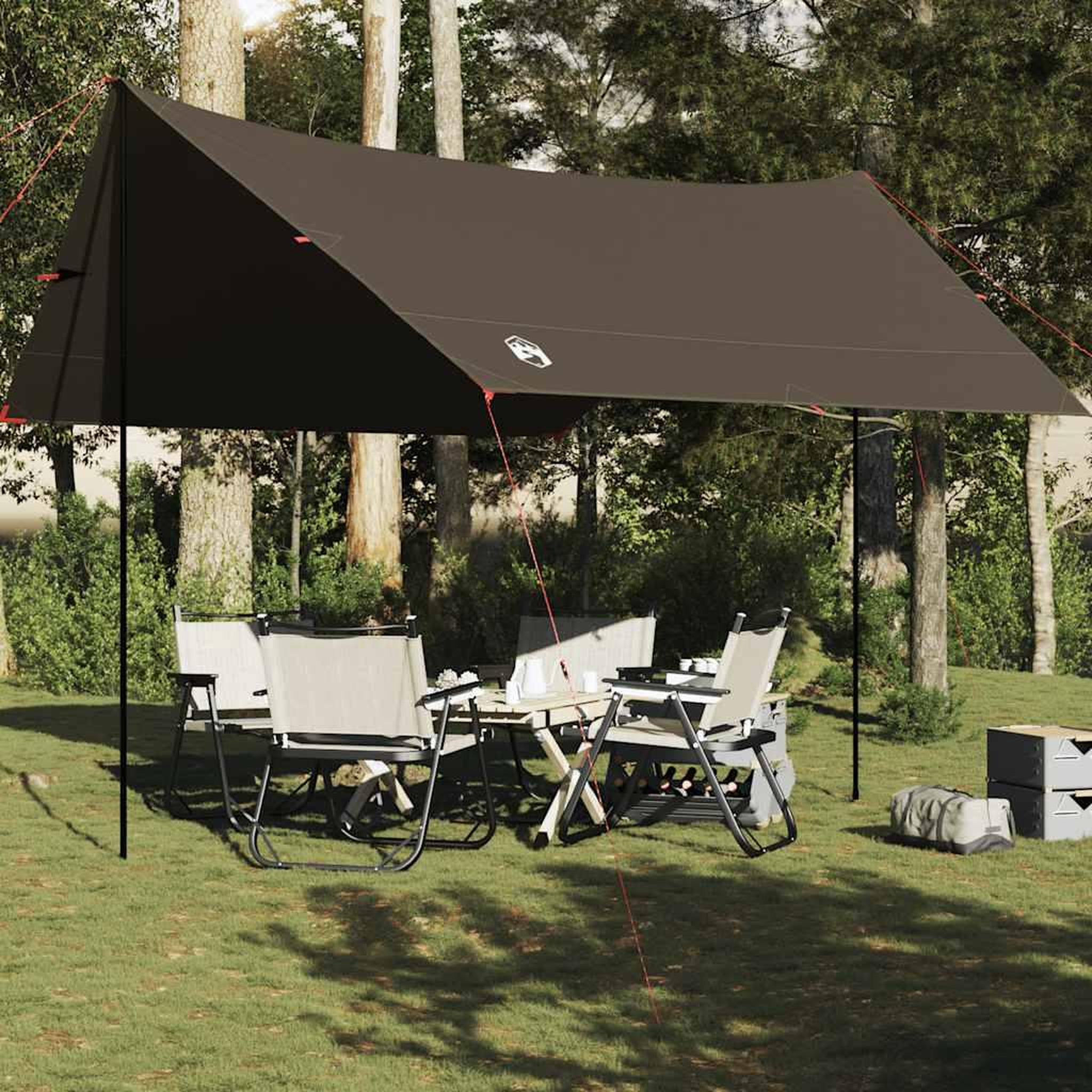 VIDAXL Bache de camping marron 438x376x212 cm impermeable
