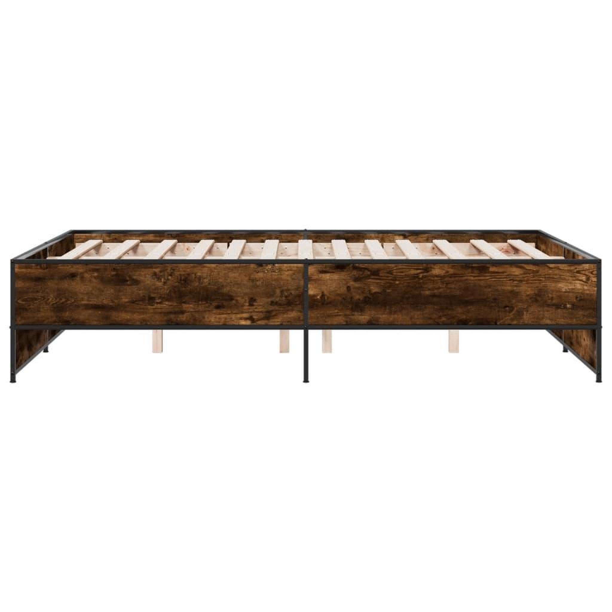 Voir la diapositive 5 : VIDAXL Cadre de lit sans matelas chene fume 135x190 cm