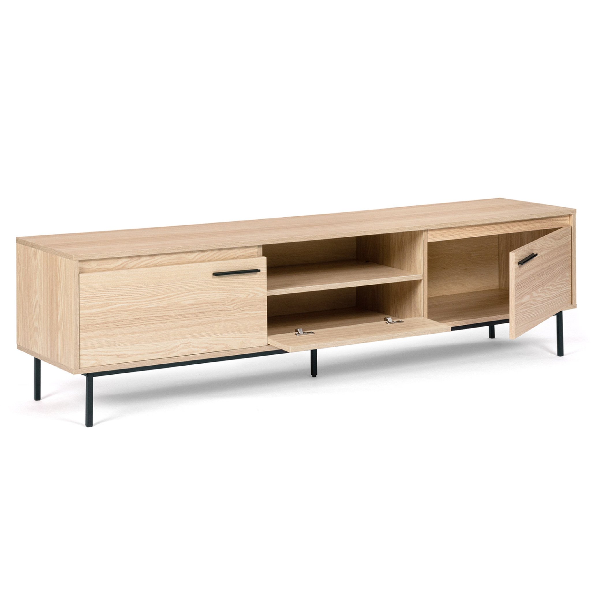 Voir la diapositive 4 : ID MARKET Meuble tv 180 cm seattle avec rangements design industriel