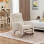 Voir la diapositive 3 : MERAX Fauteuil à Bascule Rocking Chair Avec Repose-pieds Extensible Blanc