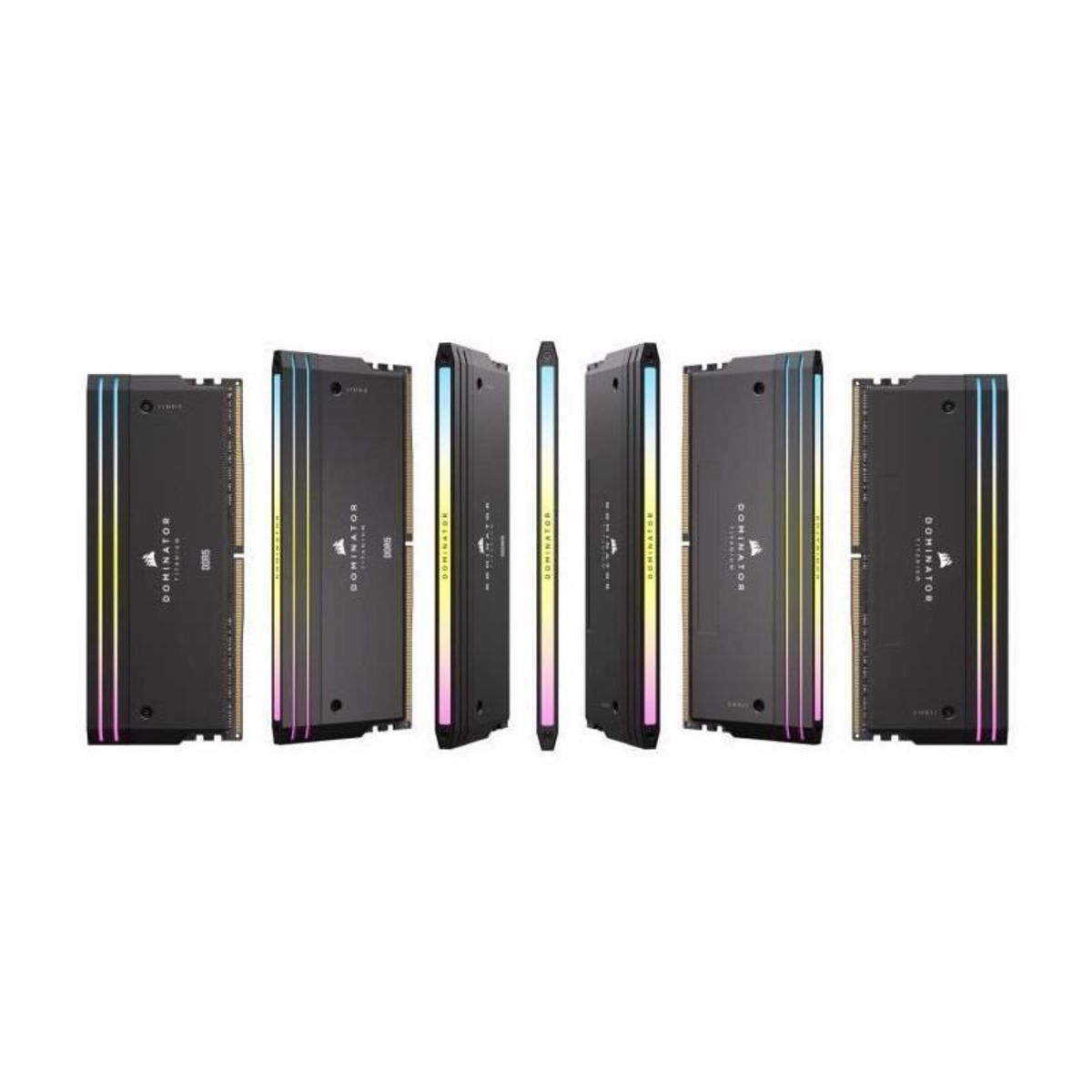 Corsair Mémoire RAM - CORSAIR - Dominator Titanium RGB DDR5 - 64GB 2x32GB DIMM - 6600MT/s - Intel XMP 3.0 - 1.40V - Noir (CMP64GX5M2X66