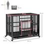 Voir la diapositive 3 : PAWHUT Cage pour chien animaux cage de transport sur roulettes pliable 3 portes verrouillables plateau amovible acier noir
