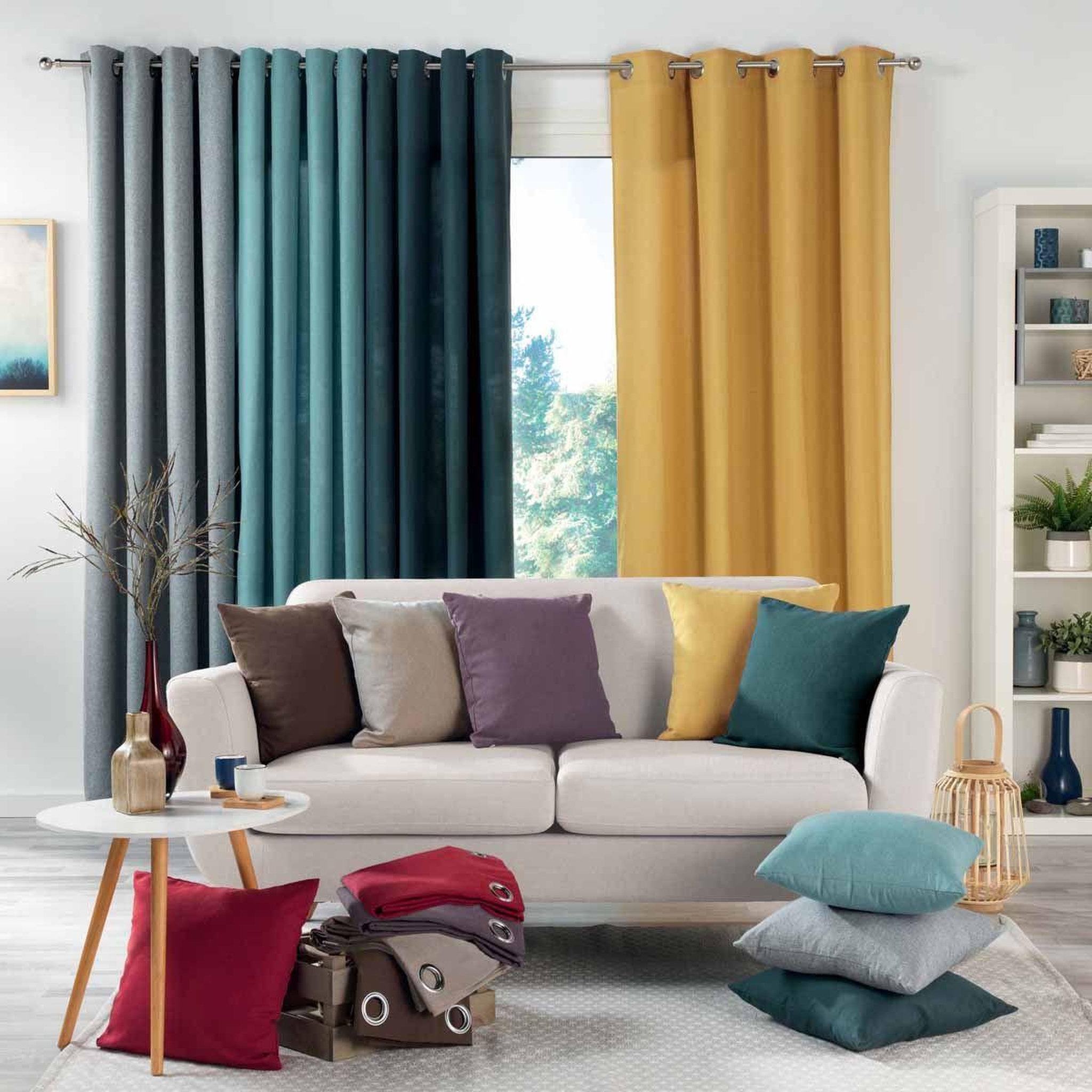 Voir la diapositive 3 : Douceur d'Intérieur Coussin déco  meliane  60x60cm gris