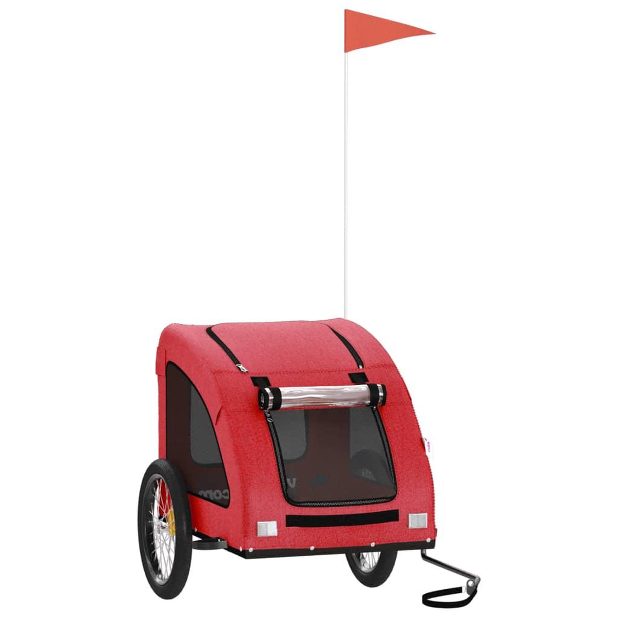 Voir la diapositive 2 : VIDAXL Remorque de velo pour animaux de compagnie rouge