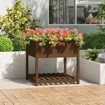 VIDAXL Jardiniere avec etagere Marron miel 82,5x82,5x81 cm Bois de pin