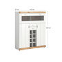 Voir la diapositive 5 : BEST MOBILIER Coventry - buffet haut - blanc et effet bois - 8 niches, 3 portes et 2 tiroirs - 142 cm